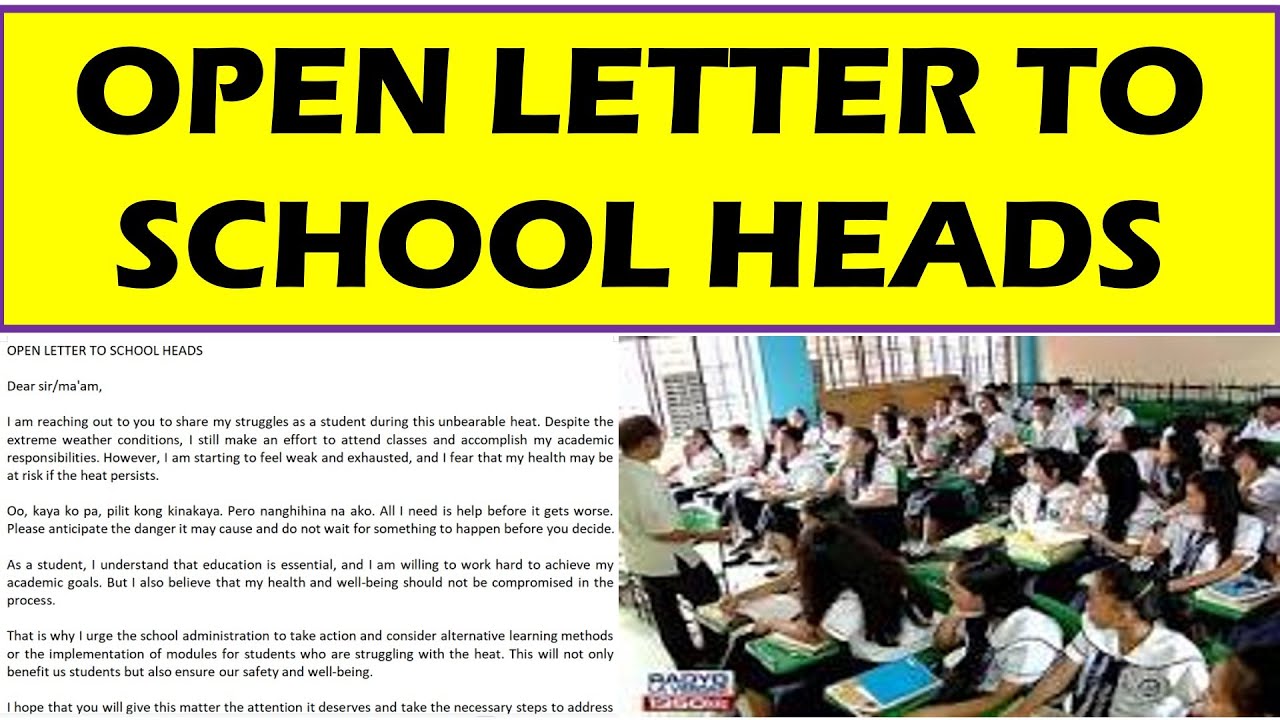OPEN LETTER TO SCHOOL HEADS (Students Letter Response Due To Heat ...