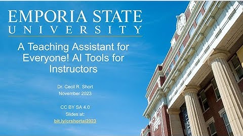 A Teaching Assistant for Everyone! Artificial Intelligence (AI) Tools for Instructors