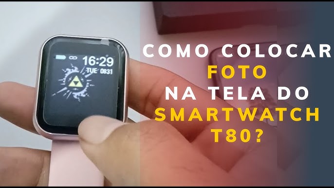 Relógio Smart Watch T80 Preto + 2 Pulseiras + Fone +película
