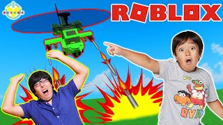 Ryan & Daddy Survive the Evil Helicopter in Roblox! Let’s Play Roblox Heli Rush