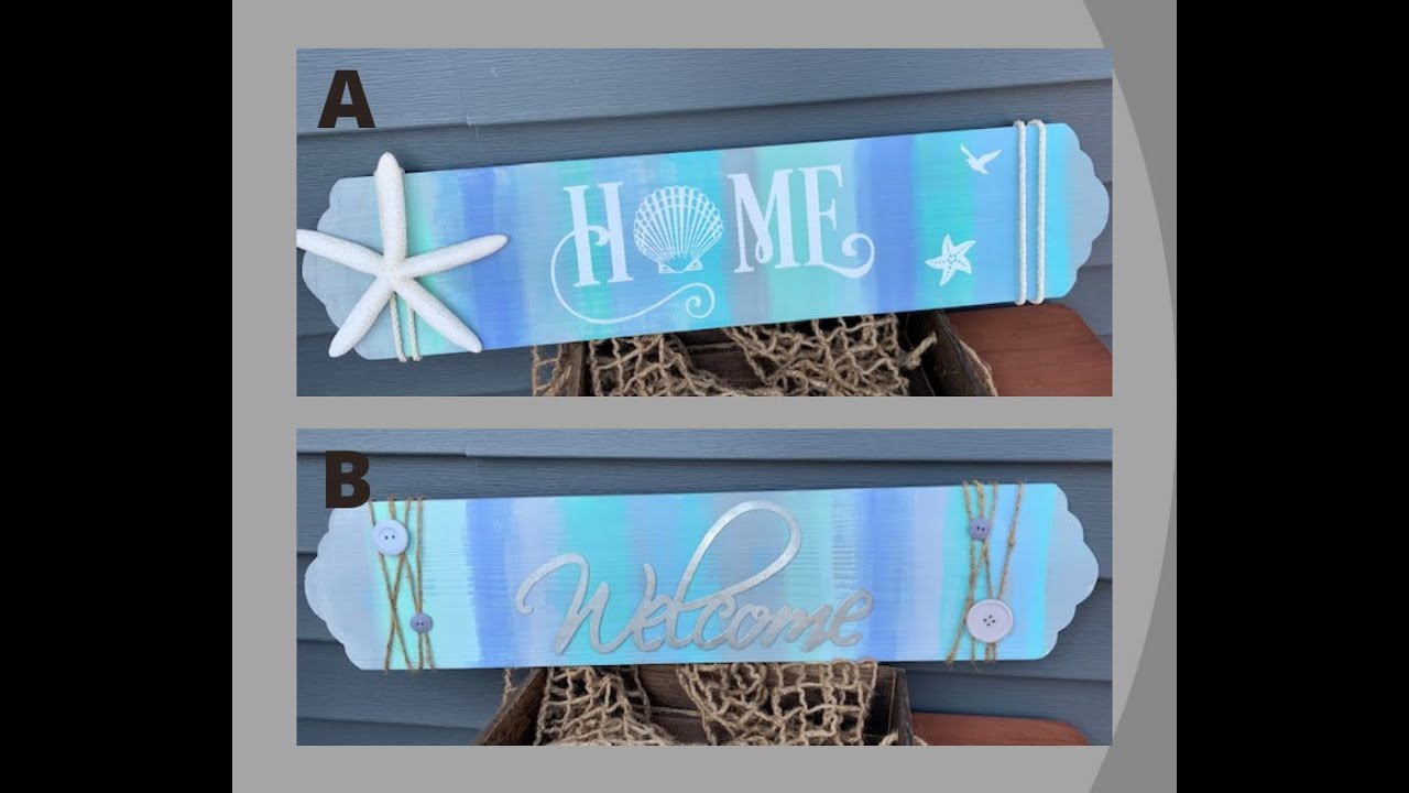 How to Paint Easy Beach Sign - YouTube