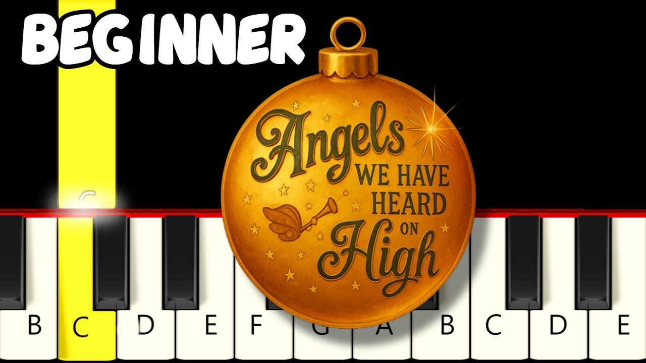 Angels We Have Heard on High - Christmas - Very Easy and Slow Piano Tutorial - Beginner