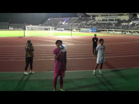 シミケン＆永田　挨拶＆胴上げ　2015天皇杯2回戦＠カマタマーレ讃岐戦