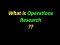 What is Operations Research | Urdu/Hindi | Statistics Uop.