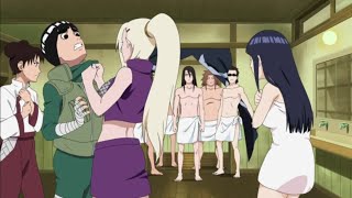 Hinata's Awkward Moment in the Bathhouse - Naruto Stops Everyone from Beating up Rock Lee