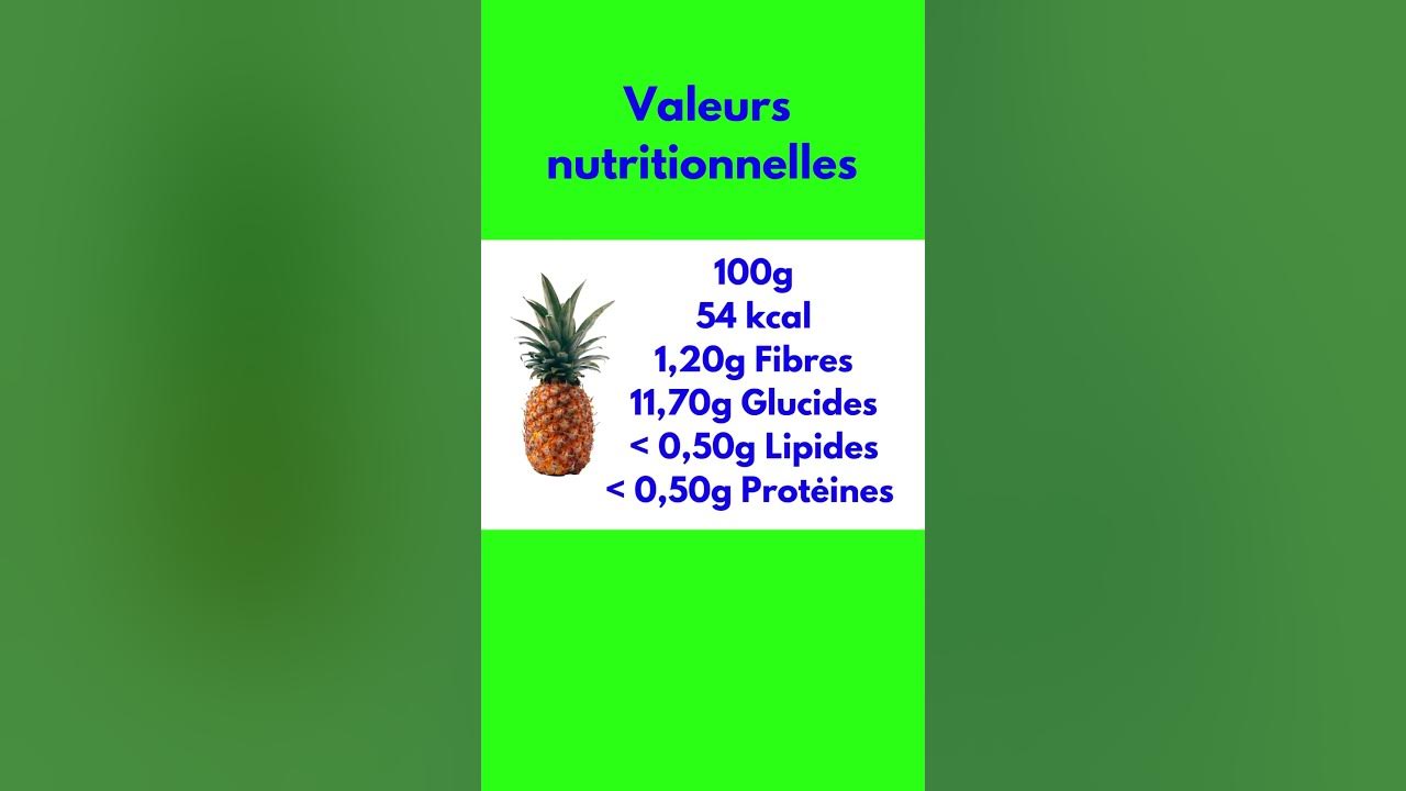 Ananas calories et valeurs nutritionnelles YouTube