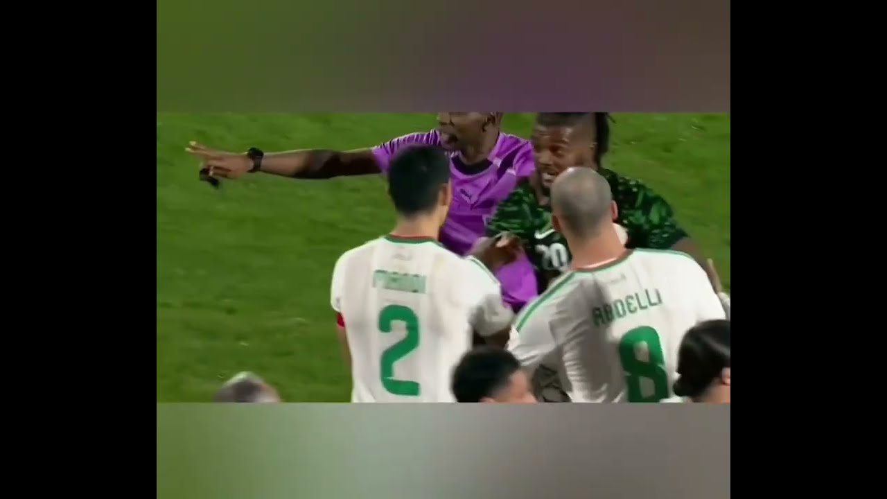Algeria vs Nigeria. Very rough play by the Algerian team towards end of the match