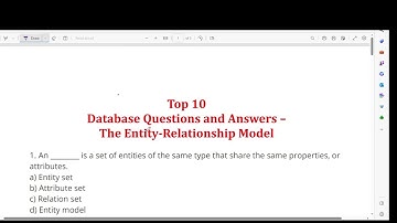 Database Questions & Answers MCQ | Entity Relationship Model