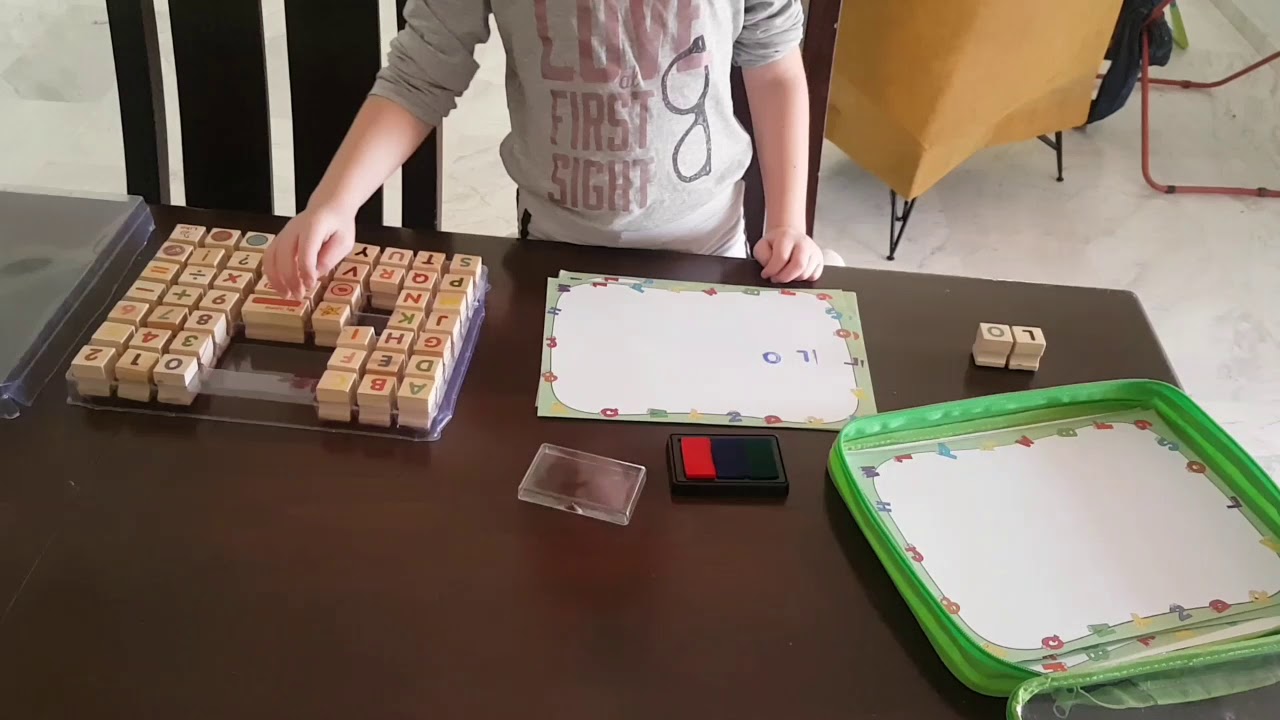 Art with smile Wooden Stamp Set for Kids with Alphabet Stamps and Carry