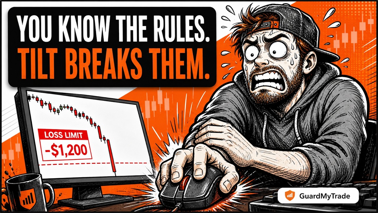 Animated trader confronting the urge to revenge trade
