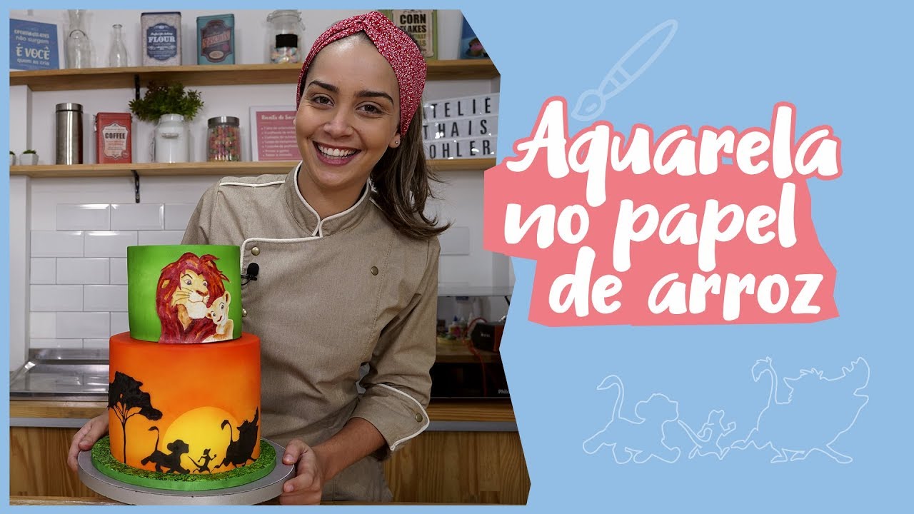 PINTURA EM BOLO: EFEITO AQUARELA EM PAPEL DE ARROZ