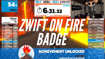 Zwift Challenge - 25 laps of the Volcano Circuit (On Fire Badge)