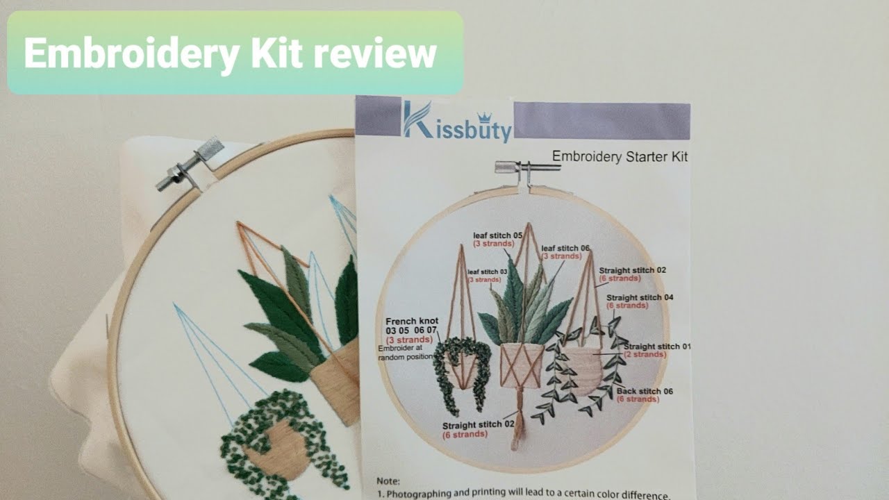 (Embroidery Kit-8) - Full Range of Embroidery Starter Kit with Pattern, Kissbuty Cross Stitch Kit Including Embroidery Cloth with Plant Pattern
