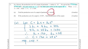 HKDSE Sample Paper 1 Q11 Partial variation