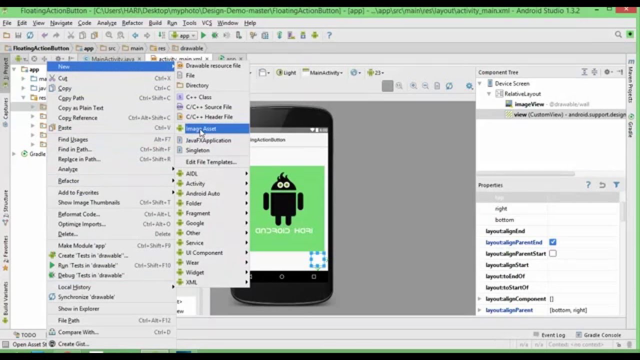 Floating Action Button Using Android Design Support Library - YouTube