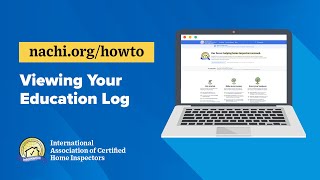 Viewing Your Education Log on nachi.org