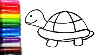 Draw a Turtle - coloring pages and songs for toddlers | Color Time Kids Art