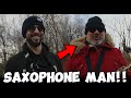 Andrew tate meets saxophone man in the mountains