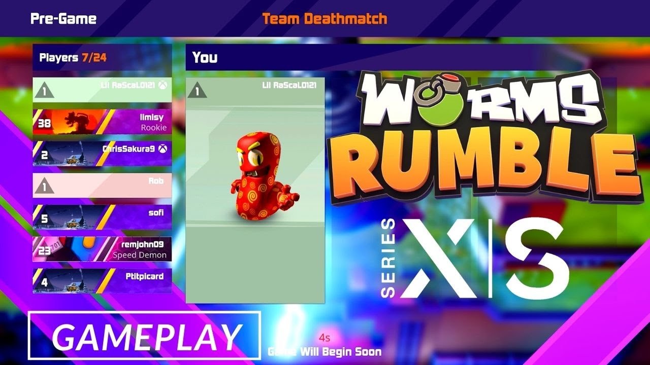 NEW Worms Rumble Gameplay Xbox Series S Team Deathmatch Win