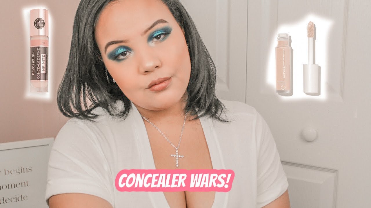 CONCEALER WARS! ELF HYDRATING CONCEALER VS. REVOLUTION INFINITE CONCEALER! | Jessica Noelle