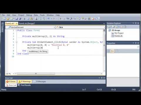 _Visual Basic Tutorial - 90 - Multi Dimensional Arrays = BY ARMAN