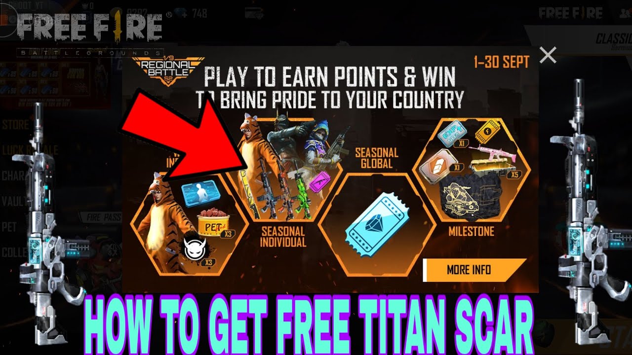 How to get free titan scar in free fire || Regional battle full details in free fire || grootgaming