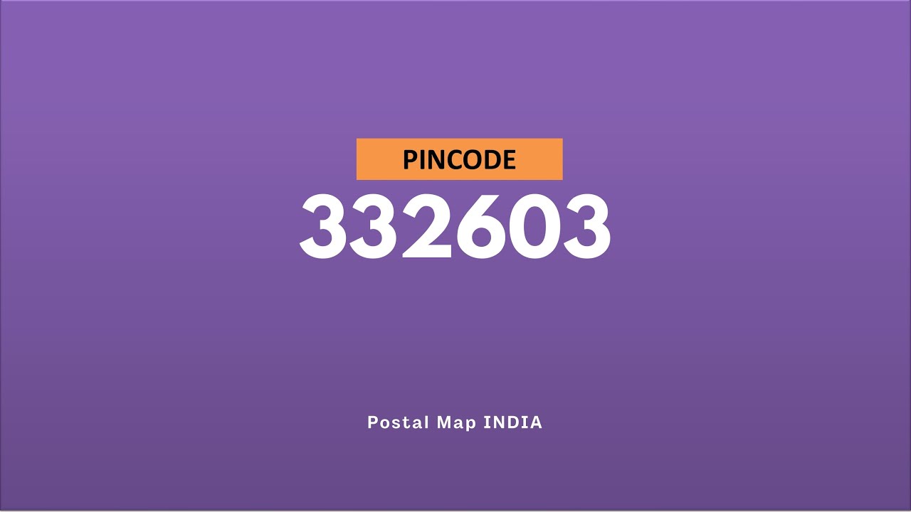 Pincode 332603 - Arnia, Simarla Pironka, Gudha & More - YouTube