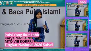 Tema Maulid Nabi,  Salah Satu Puisi Ciptaan Peserta MTQ VIII KORPRI Tingkat Nasional 2026 Sulsel