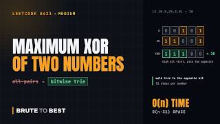 LeetCode #421: Maximum XOR of Two Numbers, Bitwise Trie in O(n)