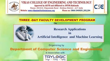 VCET Trylogic:FDP Session Day-1 Research Applications on AI & Machine Learning by Mr. Lokesh Malviya