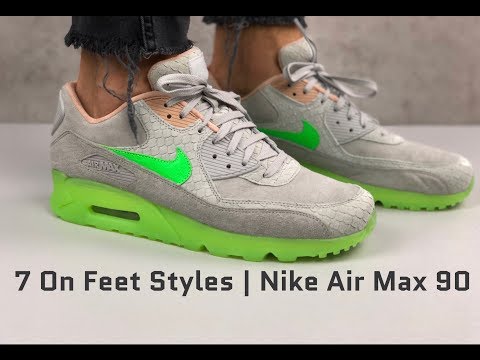 nike air max 90 premium pure platinum electric green