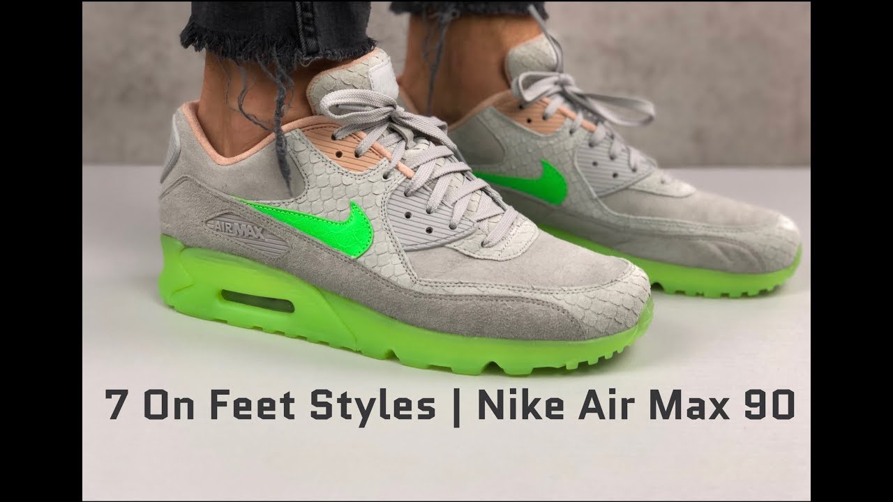 7 Styles To Wear Nike Air Max Premium 90 ‘pure platinum/electric green’ | ON FEET | fashion shoes