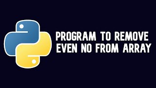 Write a python program to remove even no from array