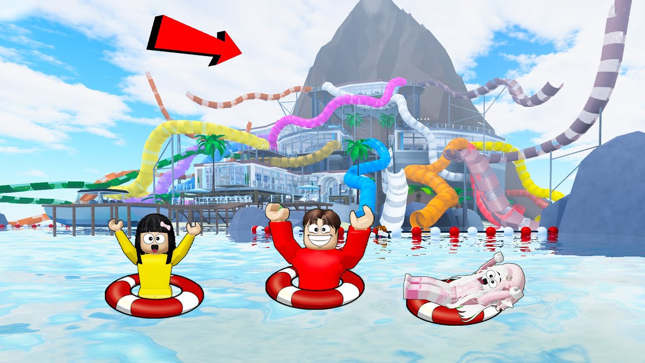 Yuta Mio Dan Baby Celine Buat Seluncuran Waterpark Di Gunung Berapi | ROBLOX