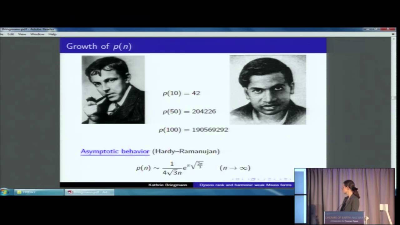 Dyson's Rank, Harmonic Weak Maass Form, and Recent Developments - Kathrin Bringmann