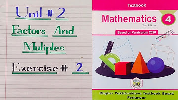 Class 4th Unit 2 Exercise 2 Factors and Multiple #maths