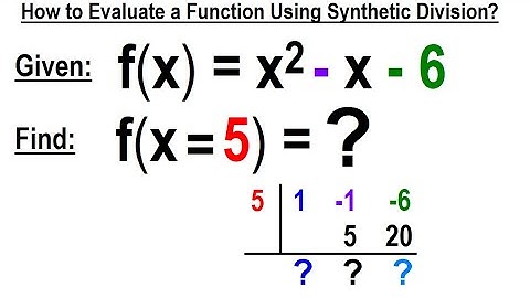 Algebra Ch 50: Synthetic Division (5 of 16) How to Evaluate a Function Using Synthetic Division?