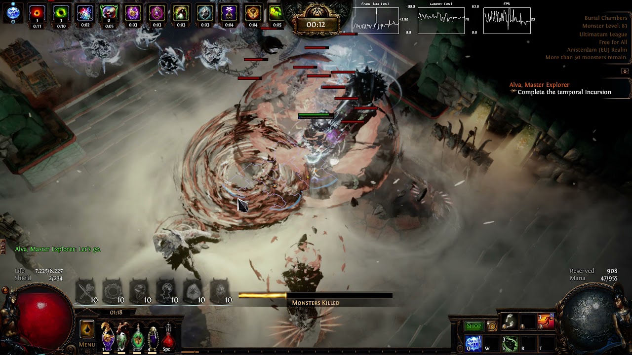 [3.14] PoE Elementalist Fire Burst .v2 T16 100 Delirium map run YouTube