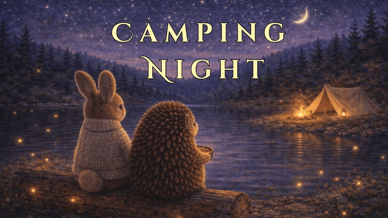 Lakeside Camping Night | In The Quiet Forest | Cozy Storybook Music