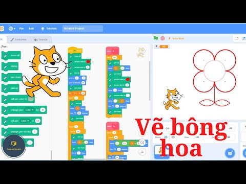 Video Scratch, Vẽ hình bông hoa trên scratch - youtube