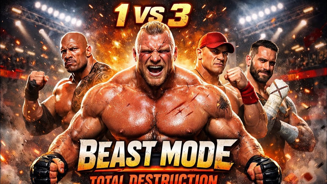 Will Brock Survive This INSANE 1v3 Cage Match? 💀 | WWE 2K25