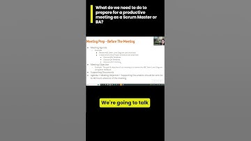 What do we need to do to prepare for a productive meeting as a Scrum Master or BA