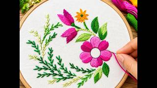 Latest Cushion Cover Design Embroidery Tutorial // হাতের সেলাই করা সুন্দর একটি কুশন কভার ডিজাইন