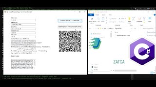 Csharp TLV E-INVOICING PHASE 2 QRCODE/XML UBL 2.1 VERIFIED IN ZATCA PORTAL screenshot 1