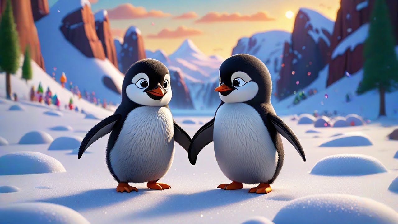 Four Tiny Penguins Slide and Fall | Winter Animal Song for Kids | Fun ...