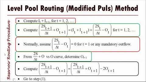 Reservoir Routing Level pool routing using Modified Puls  Method [ step by Step ]