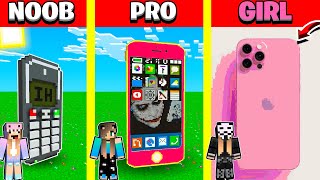 Minecraft Battle: IPHONE 14 PRO MAX CRASH TEST BUILD CHALLENGE - NOOB vs PRO vs GIRL / Animation