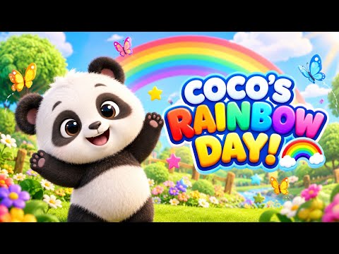 🌈🐼 Coco’s Rainbow Day | Fun Colors Nursery Rhyme for Kids Kids song-Nursery Rhymms|@kidsrymm 