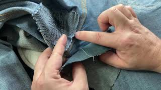 Mending jeans! The dreaded crotch blowout! - YouTube