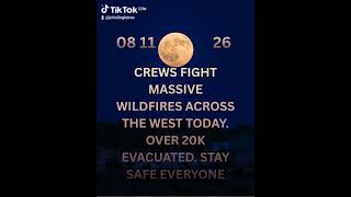 Crews fight massive wildfires across the West today. Over 20k evacuated. Stay safe everyone
